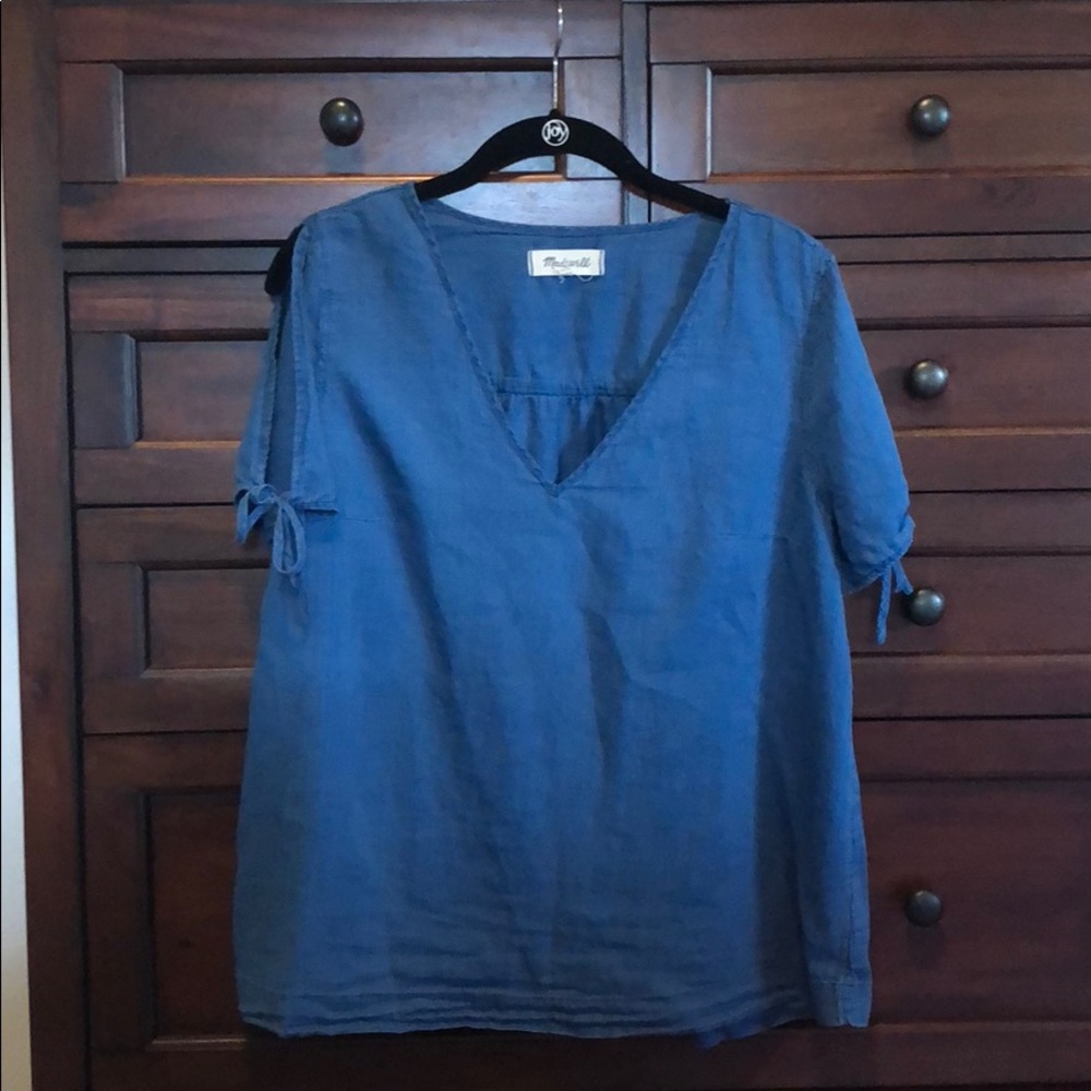 Madewell tie sleeve blouse